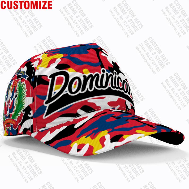 Dominicana Baseball Cap Custom Number Number Team Logo Hats Travel Spanish Nation Dominican Republic Flag Print Po Headgear