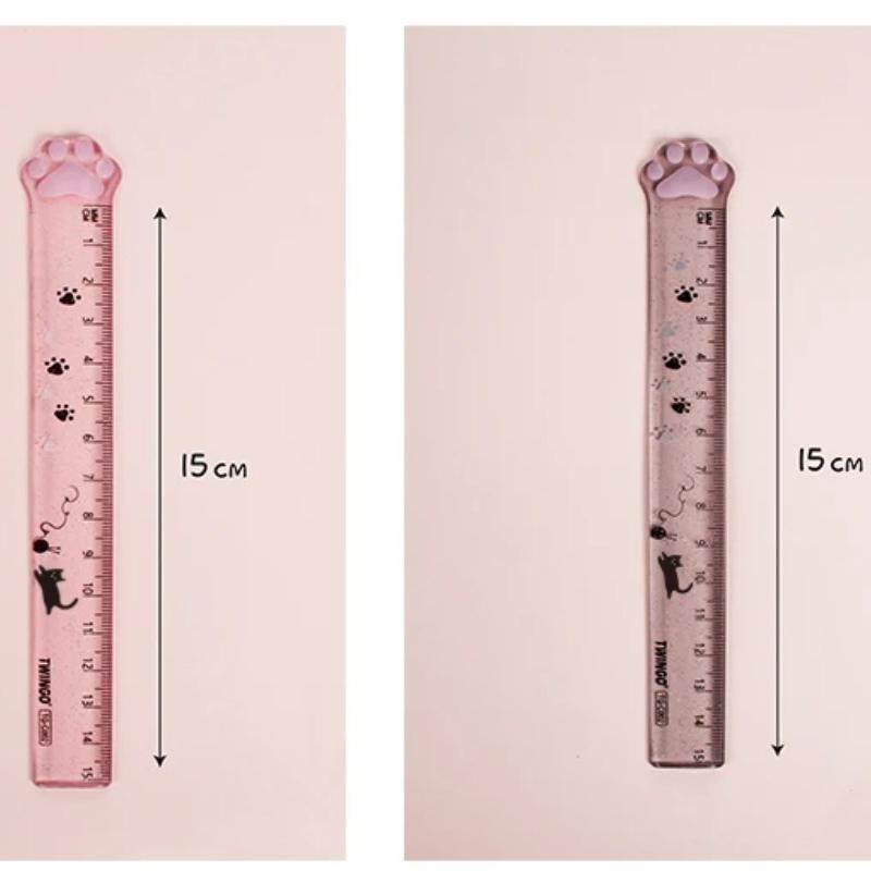 1pcs Cute Kitten Cat Claw Ruler Stationery Fun Drawing Gift Office School Measurement Drawing Ruler