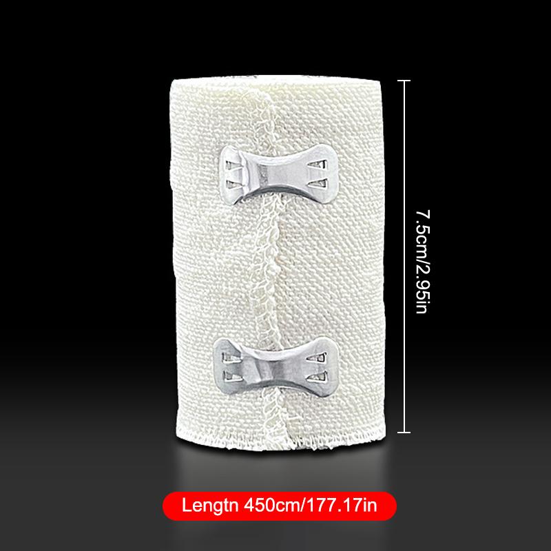 1Roll Elastic Compression Bandage Wrap With Hooks,Athletic Sport Support Tape For Ankle,Wrist,Arm,Leg Wound First Aid Measure