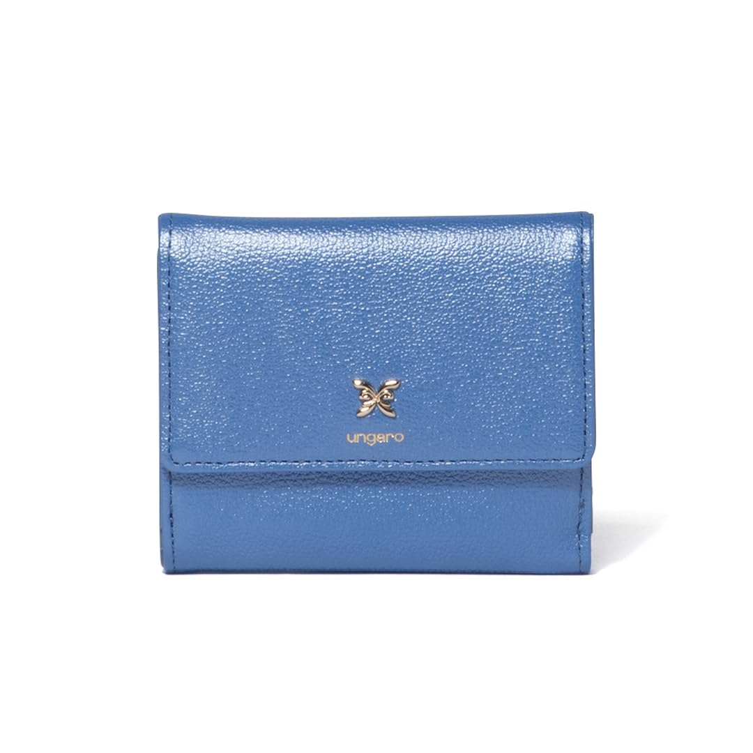 by Outer Box Type Wallet Cowhide Leather UULW5BS3 [U Ungaro] Bi-fold [Papillon] Women s синий