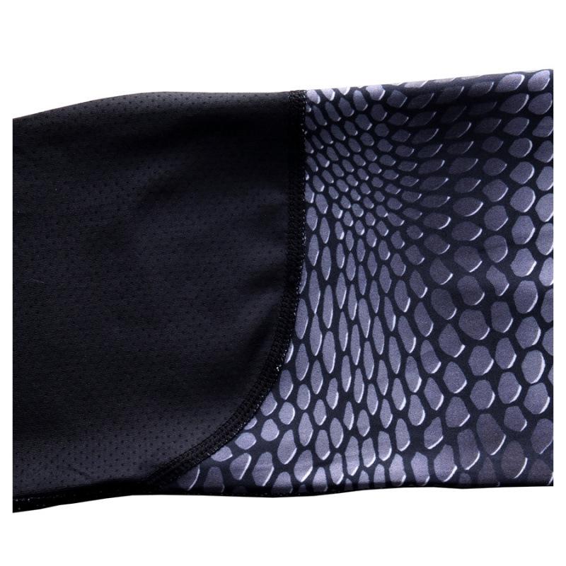 Pánská fitness dvoudílná souprava se hadím vzorem, rychleschnoucí: Prodyšný top s dlouhým rukávem a kalhoty na běh, cyklistiku a cvičení.