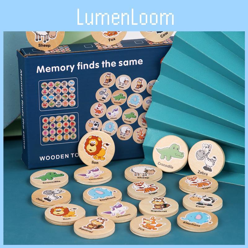 Wooden Educational Matching Puzzle For Children With Forest Animal Fruit Theme For Early Learning