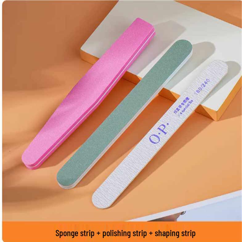 

Sponge Nail File & Polishing Strip Set - Wood Chip Design for Shaping & Grinding Straight Wood File