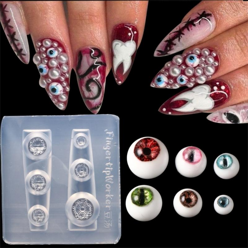 

Food Grade Silicone Nail Stamp Plates 1Pair Including Intricate Eyeball Patterns For DIY Nail Art 1