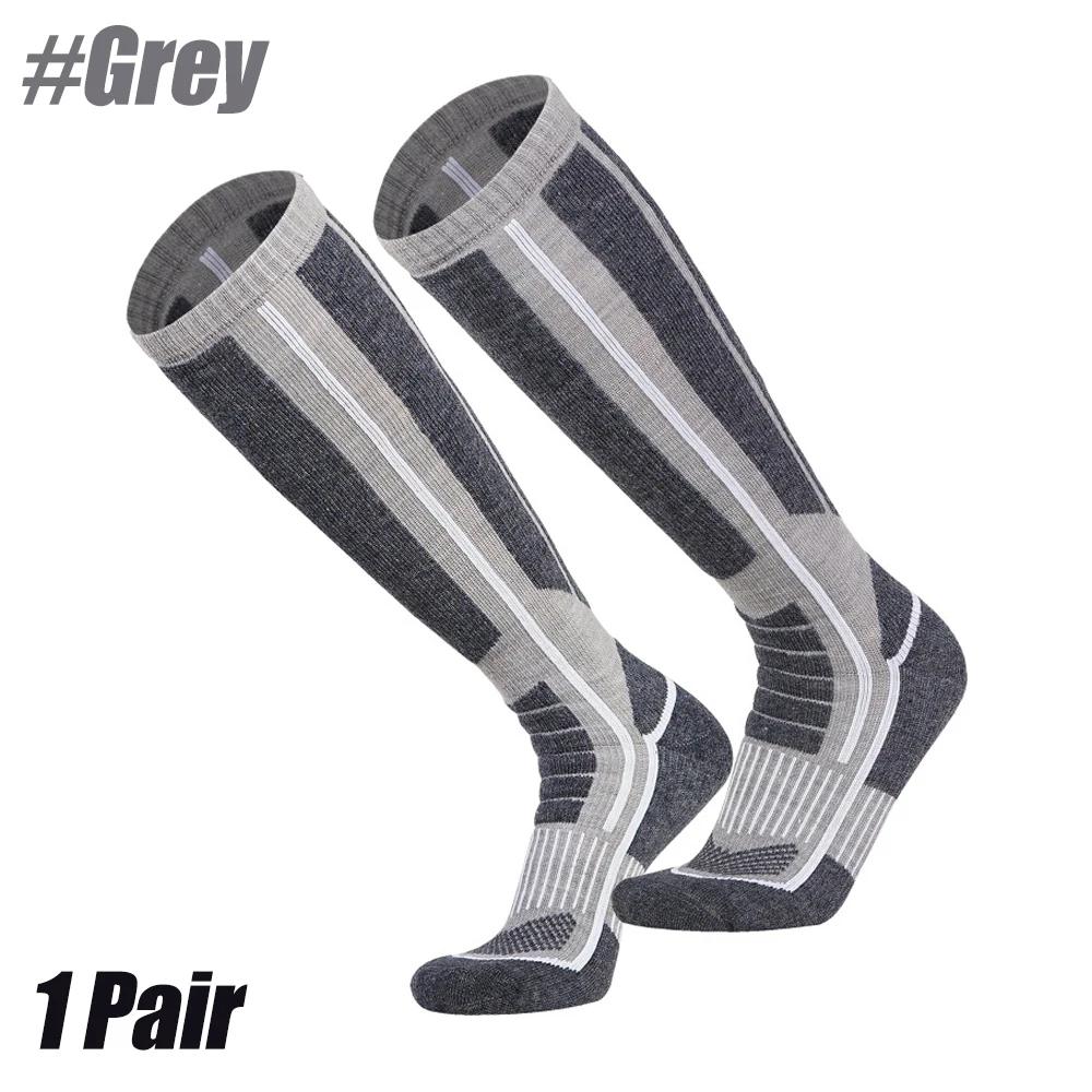 

1 пара носков из мериносовой шерсти для катания на лыжах, зимних видов спорта, сноуборда, велоспорта, пешего туризма, горнолыжного спорта, гольф, чулки, мужские и женские термоноски до колена