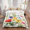 3Pcs Floral Garden Elegance Bedding Set Quilt Cover Pillowcase Home Christmas Xmas Halloween Gift 1 Duvet Cover 2 Pillowcase M924641