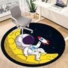 1pc Moon Astronaut Office Round Area Rug, Under Office Chairs Bedroom Living Room Home Decor, Room Deco