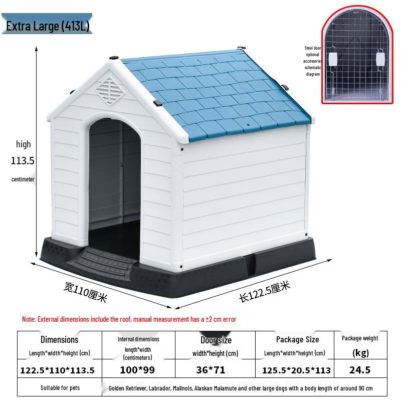 Golden Retriever Outdoor Plastic Dog House - Medium, Rainproof & Sunshade, Suitable for All Seasons.