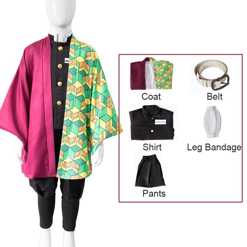 High-quality Polyester And Synthetic Fiber Demon Slayer Kimetsu No Yaiba Costume Perfect For Boys And Girls