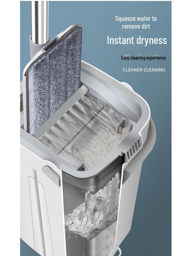 2024 Håndfri Flatmopp: Ny stil, lettvasket skrapemopp for uanstrengt hjemmereinighet