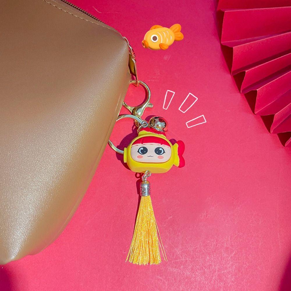 Good Luck Magnetic Attraction Fish Keychain Chinese Style Cartoon Fish Pendant  Couple