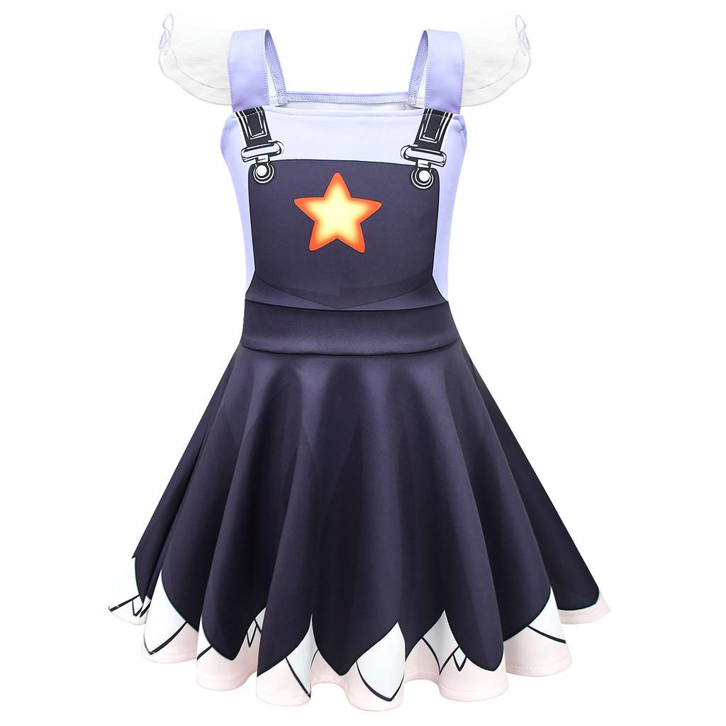 83020 Kids Girls Lily Lovebraids Print Mesh Princess A Line Dress 100cm