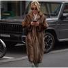 New women's clothing autumn and winter fur jacket imitation mink coat women's long whole mink mink fur suit collar casual