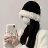 Women's Winter Boucle Fluffy Color Block Combination Fur Bucket Hat