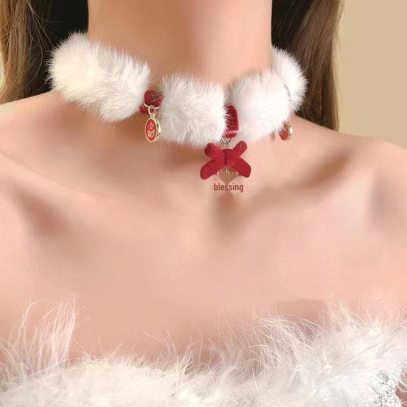 Colier Choker Retro cu Fluture din Lână Maillard și Set Brățară - Bijuterii Lanț pentru Pulover Toamnă/Iarnă pentru Stiluri Dulci și Cool.