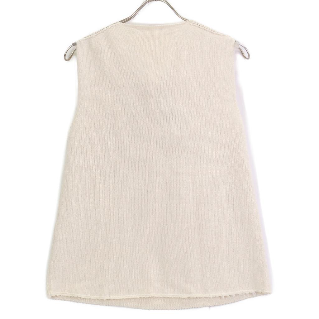 JIL SANDER JSWS751308 White Knit Sleeveless Top tops 34 whiteUsed