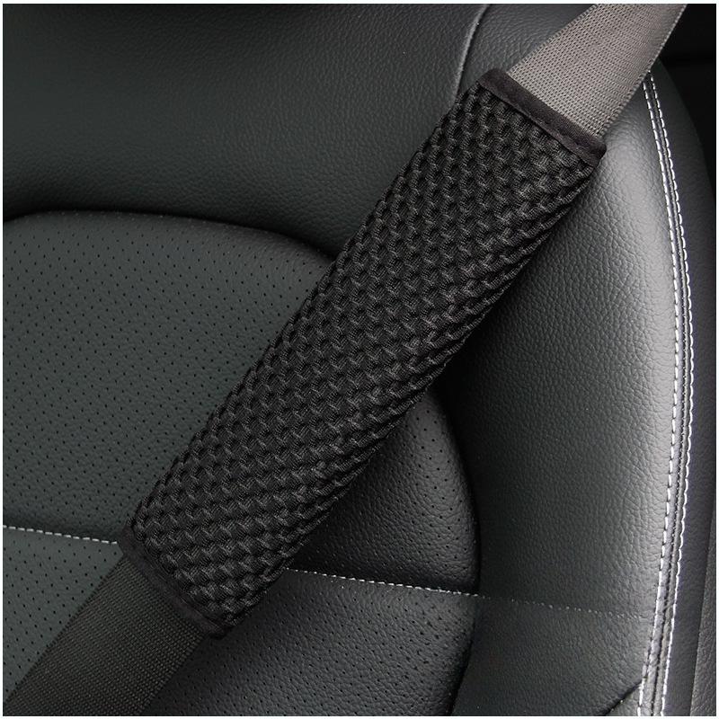1PCS A Linen Embroidered Breathable Fabric Car Seat Belt Shoulder Strap Cover Insurance Strap Cover Comfort Car Accessories