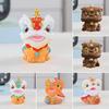 Chinese Style Lion Figurine Cartoon Guardian Lion Resin Statue Home Office Feng Shui Decoration Ornament Holiday Housewarming Gift