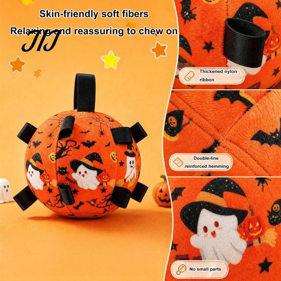 Bite Resistant Pet Ball Squeaky Dog Chew Toy for Halloween, Plush Toy, Teething Interactive Small Medium Large Breeds Dogs