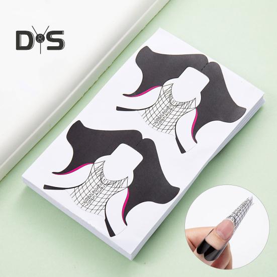 100 szt. Profesjonalne Formy do Długich Paznokci Akrylowe Formy Papierowe do Paznokci Łatwe w Użyciu Grube Formy do Przedłużania Paznokci Narzędzia do Manicure