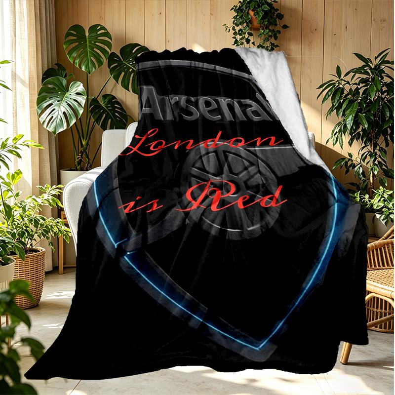 Arsenal F.C Pattern Blanket for Home Decoration, Bed, Sofa, Car Travel, Camping, Suitable for All Seasons, Birthday Christmas Gift
