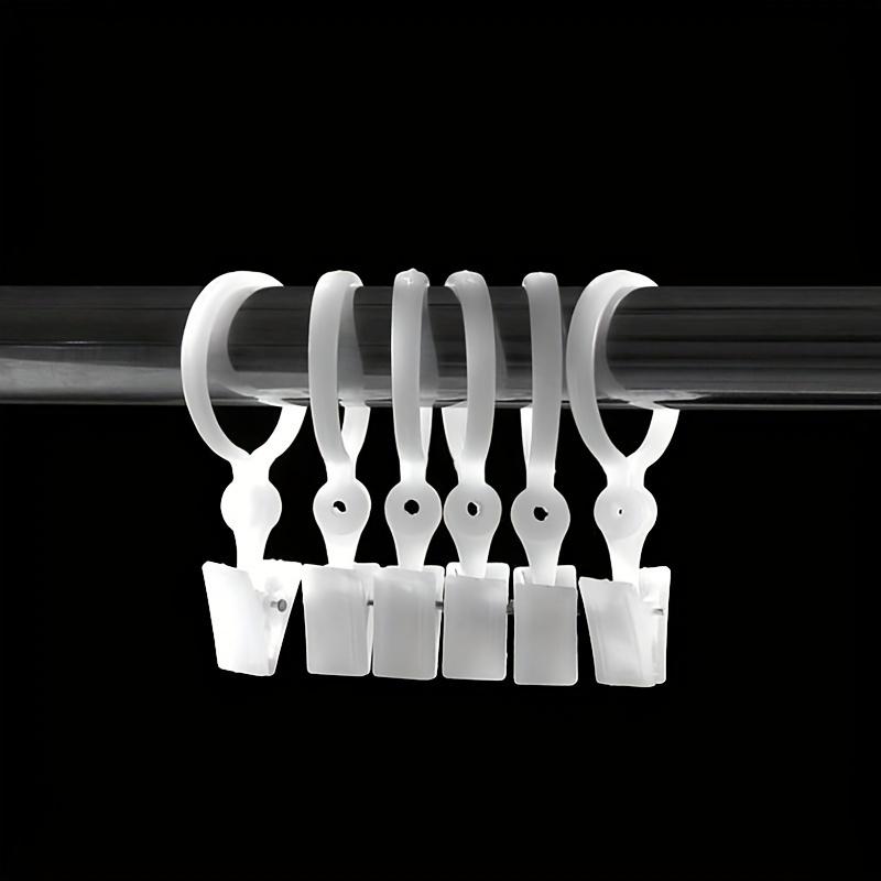 10/15pcs Elegant White Plastic Curtain Clips - Durable, Easy-to-Use for Towels, Socks, and Hangers -Home Decor, Curtain Clips