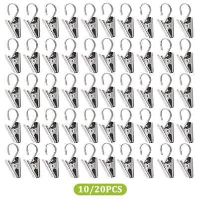 10 20Pcs Stainless Steel Curtain Clips With Hook Sturdy Durable Window Curtain Hook Clips Home Window Decor Accessories