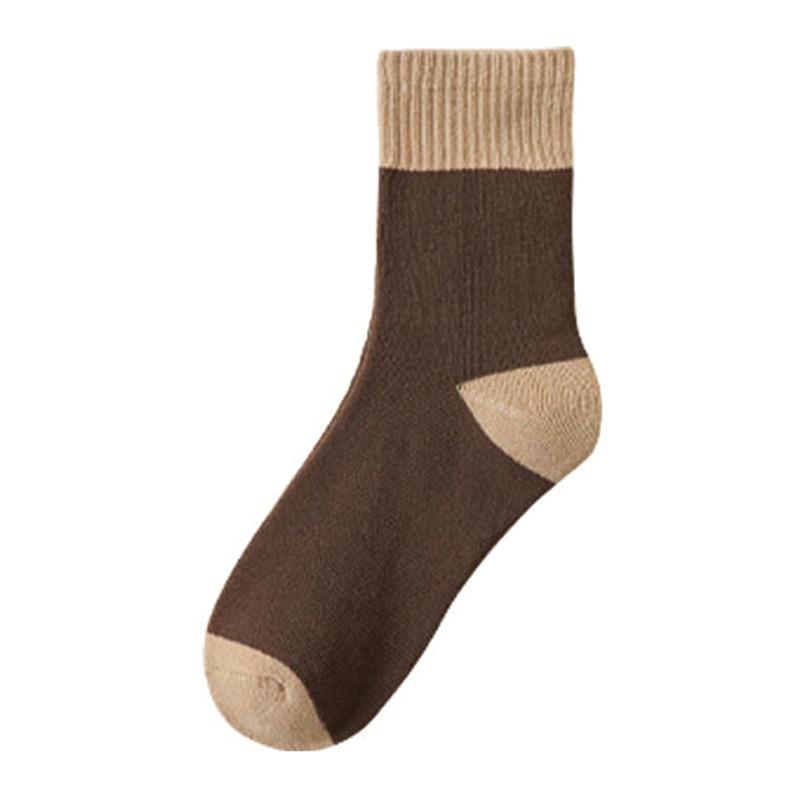 

Носки мужские средние носки-трубы утолщенные флисовые хлопковые носки впитывающие пот и дезодорирующие хлопковые носки махровые чулки зимние One Size темный кофе