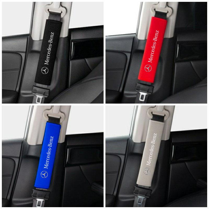 2Pcs Car Seat Belt Safety Belt Shoulder Cover For Mercedes Benz AMG W204 W205 W203 W211 W212 W213 W201 W210 W124 W126 W140