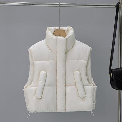 Winter Women's Loose Versatile Vest Vest Stand-up Collar Down Cotton Vest Windproof Korean Version Short
