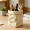 Cute Paper Bag Style Pen Holder 3D Printed Pencil Cup Desk Stationery Makeup Brushes Organizer for Workspace Office School Supplies