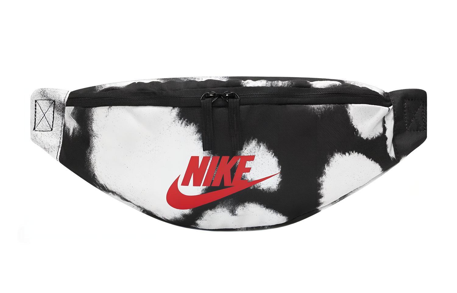 Nike Heritage Polyester Fanny Pack Regular Unisex Black White DO6801-010