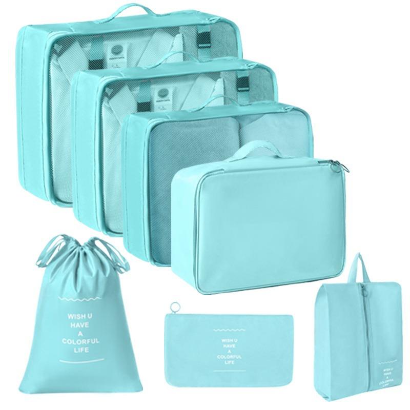 Travel Packing Cubes 7 Set, Luggage Organizer Bags for Clothes, Portable Suitcase Storage Bags, Water-Resistant Fabric, Multi-Size Bundle