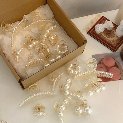 [Set of 10] Feminine Pearl Hair Clips