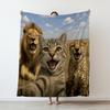 The Lovely Lion Tiger Cat Fashion Blanket Printed Throw Fashion Blanket Plush Fluffy Flannel Fleece Fashion Blanket Soft Throws for Sofa Cou