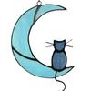 Cat Gift for Home Acrylic Hanging Pendant with Chain, Animal Ornament Window Decorative Wall Decor, Cute Lover Room Decoration Decor