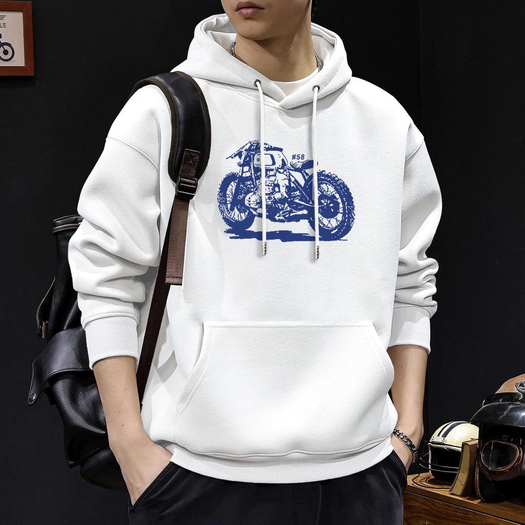 Men's Heavyweight Velvet-Lined Hooded Sweatshirt: Trendy American High Street Jacket for Autumn/Winter