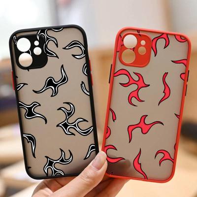 RUICHI Flammen Feuer Handyhülle Für iPhone13 12 Mini 11 Pro XS Max X XR 7 8 Plus Durchscheinende Matte Hülle