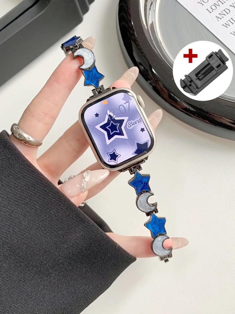 

Ремешок из нержавеющей стали для Apple Watch 11 10 9 8 7 se 5 46мм 41мм 38 40мм женский браслет для iWatch Ultra 3 49мм 42 44 45мм for apple watch 38mm чёрный
