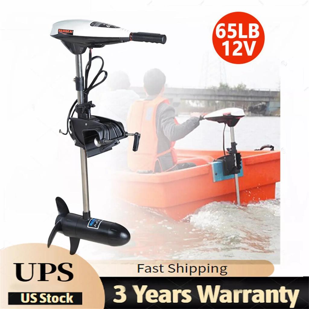 Electric Outboard Trolling Motor 65LB 12V Brush Motor for Fishing Boat Engine
