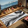 Large Black Marble Swirl XXL Mousepad Abstract Liquid Texture Deskmat Non-Slip Rubber Gaming Pc Keyboard Desk Gamer Mats