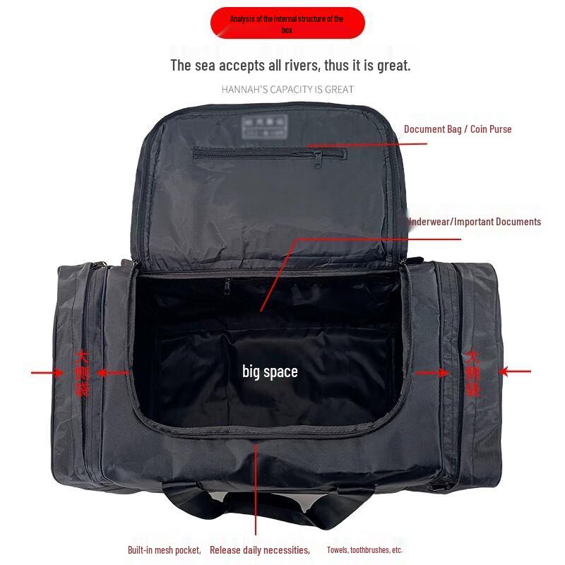 Biture Black Waterproof EDC Survival Handbag