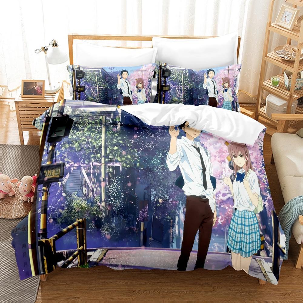 New 3d Print  Film A Silent Voice Bedding Set Single Twin Full Queen King Size Bed Set Adult Kid Bedroom Duvet Cover Sets