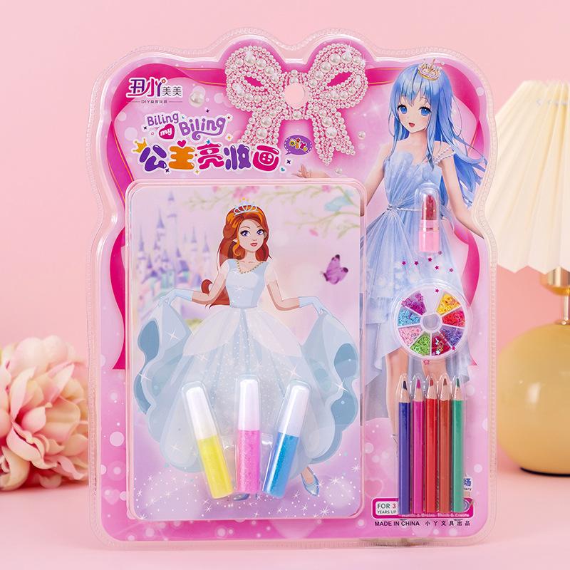 

Новый набор макияжа принцессы для детей, ручная роспись граффити, акварельная живопись, творческая девушка