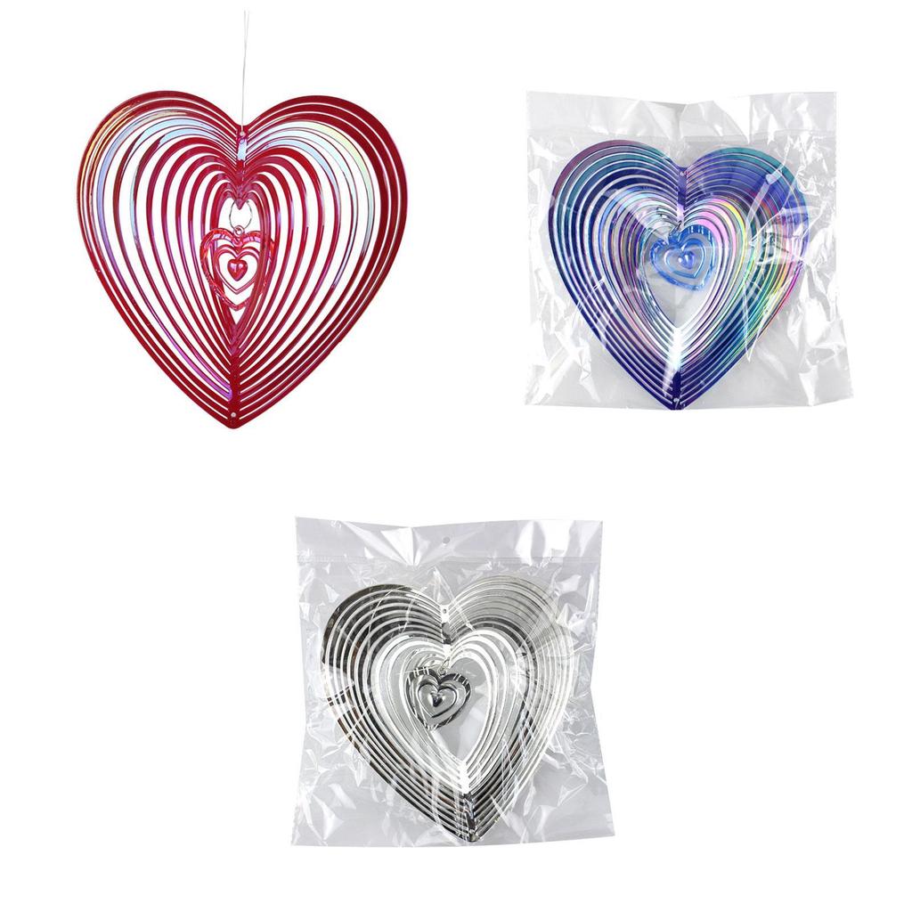 High Brightness Bird Deterrent Winds Sculptures Novelty Heart Shaped Reflectivity Wind Catcher for Balcony Granary Lawn Farmland