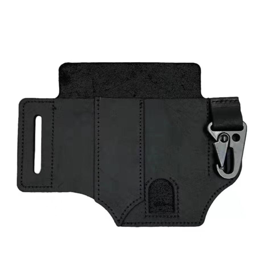 In-Stock Tactical EDC Tool Set: Leather Waist Bag with Flashlight & Keychain