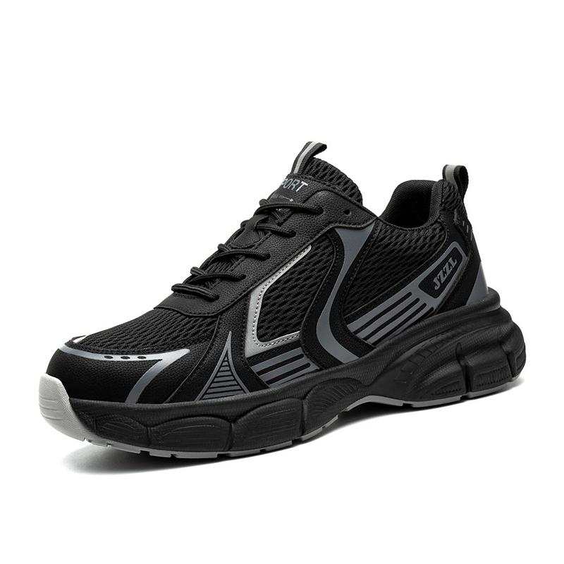 men's casual steel toe caps working safety shoes air mesh summer safe boots worker tooling security boots insulated sneakers man
