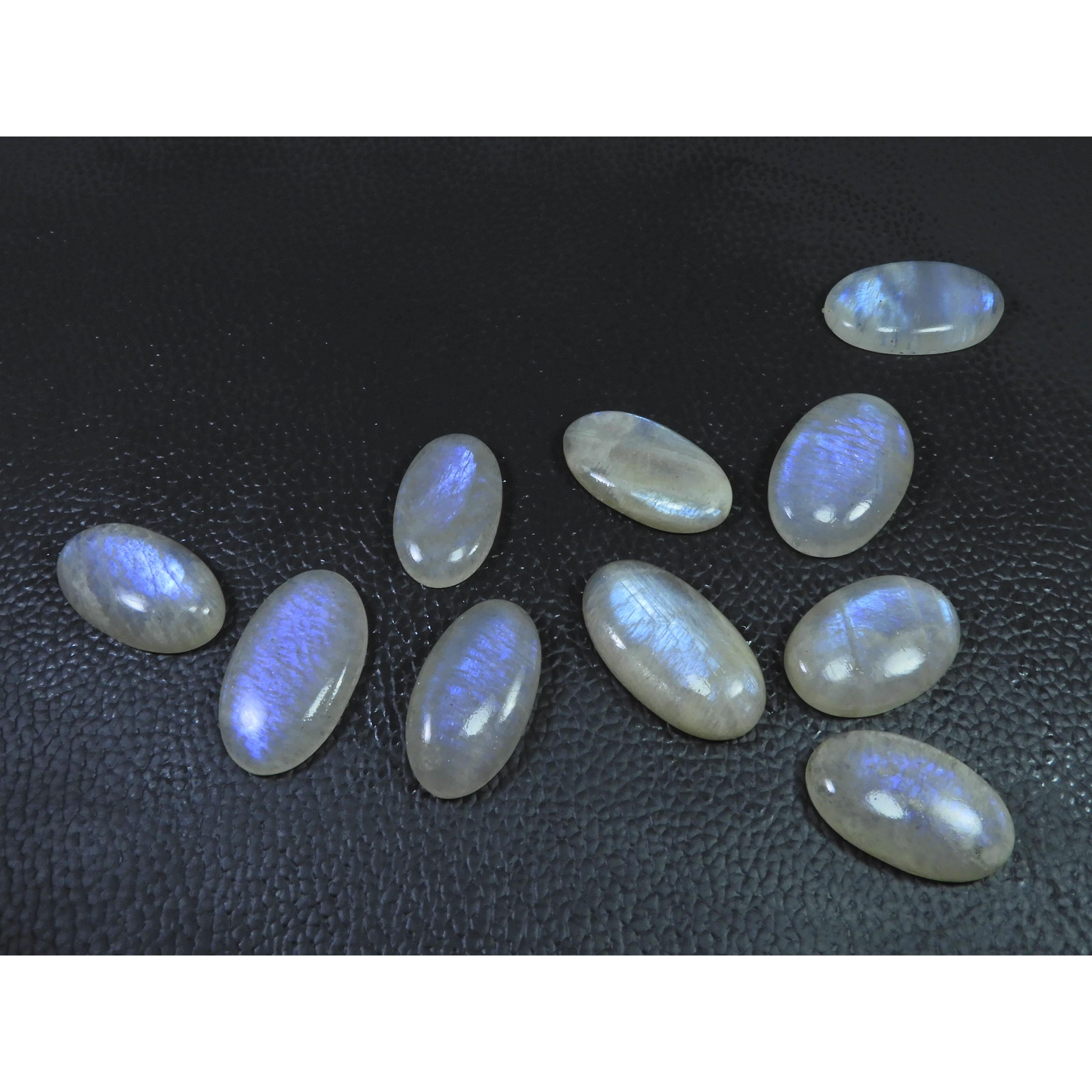 223Cts. Natural African Moonstone Oval Cabochon Loose Gemstone 10 Pcs Lot C-910