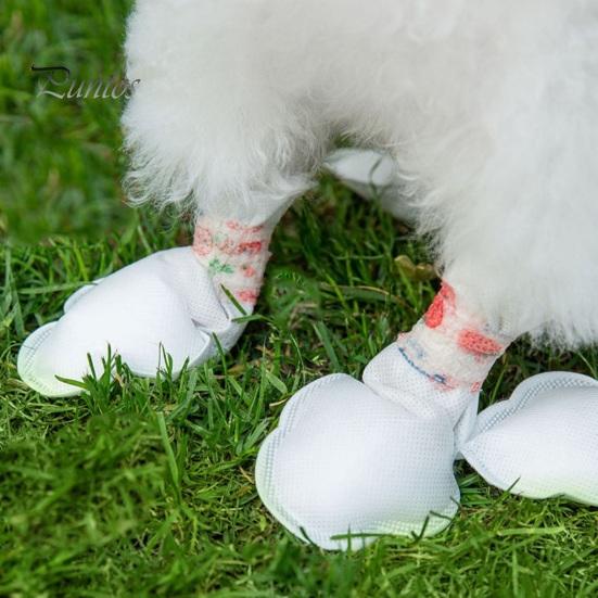 20 stk Engangs hundesko for potebeskyttelse Justerbare stropper Sklisikre såler Vanntette Pustende fotbeskyttere for utendørs gåturer og fotturer Hund