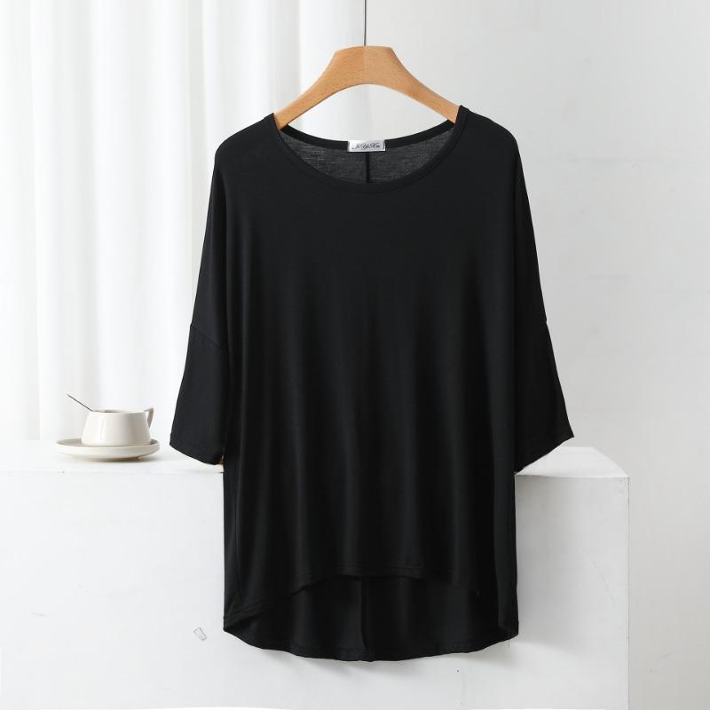 Loose Three Quarter Sleeve T-shirt for Women Summer Thin Round Neck Simple Versatile Top Base Layer T-Shirts Women’s